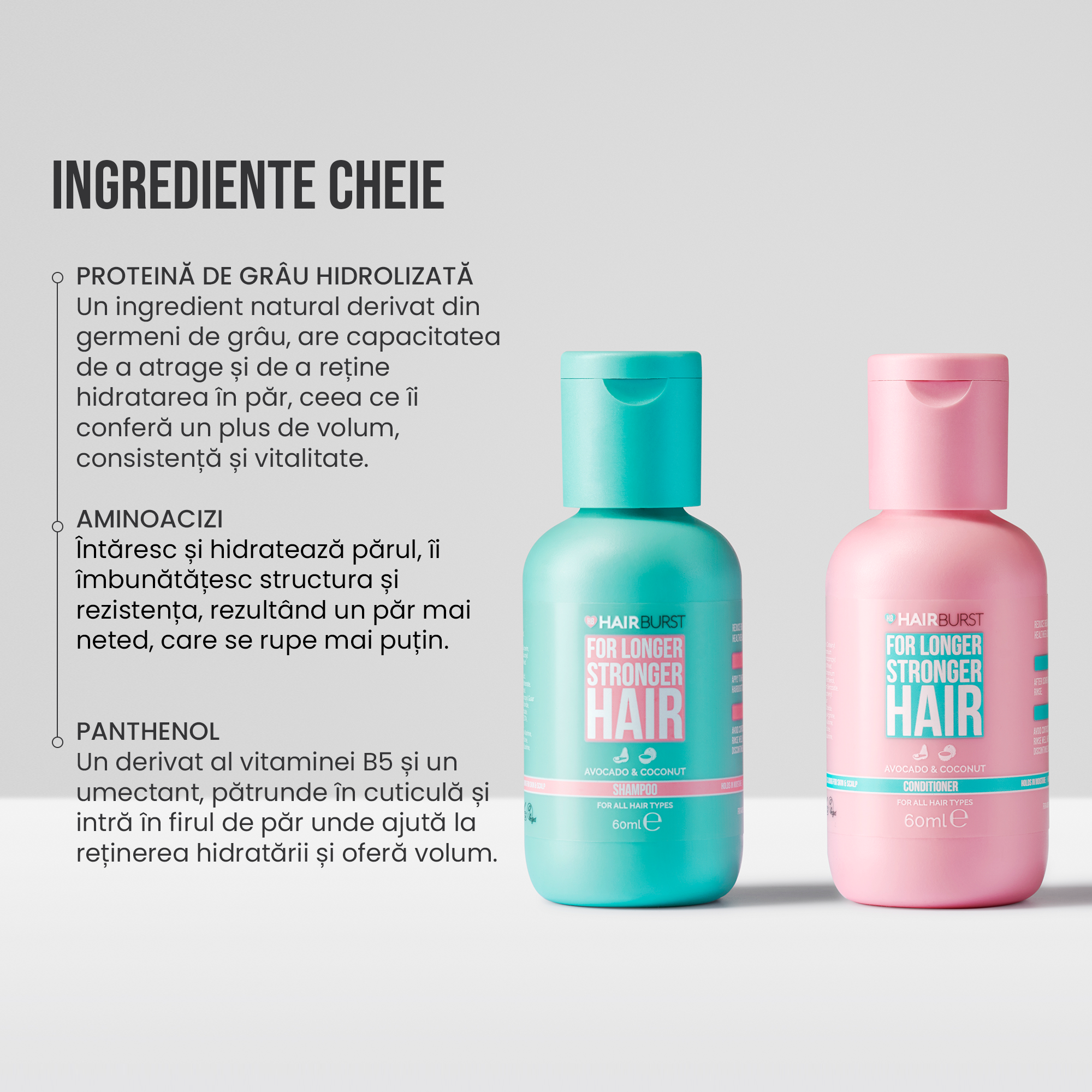 Set format din mini-șampon și mini-balsam pentru creștere și întărire
